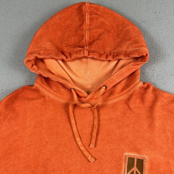 NWT Saturdays‎ NYC Grande Peace Hyper Orange Long Sleeve Drawstring Hoodie S - Picture 3 of 16